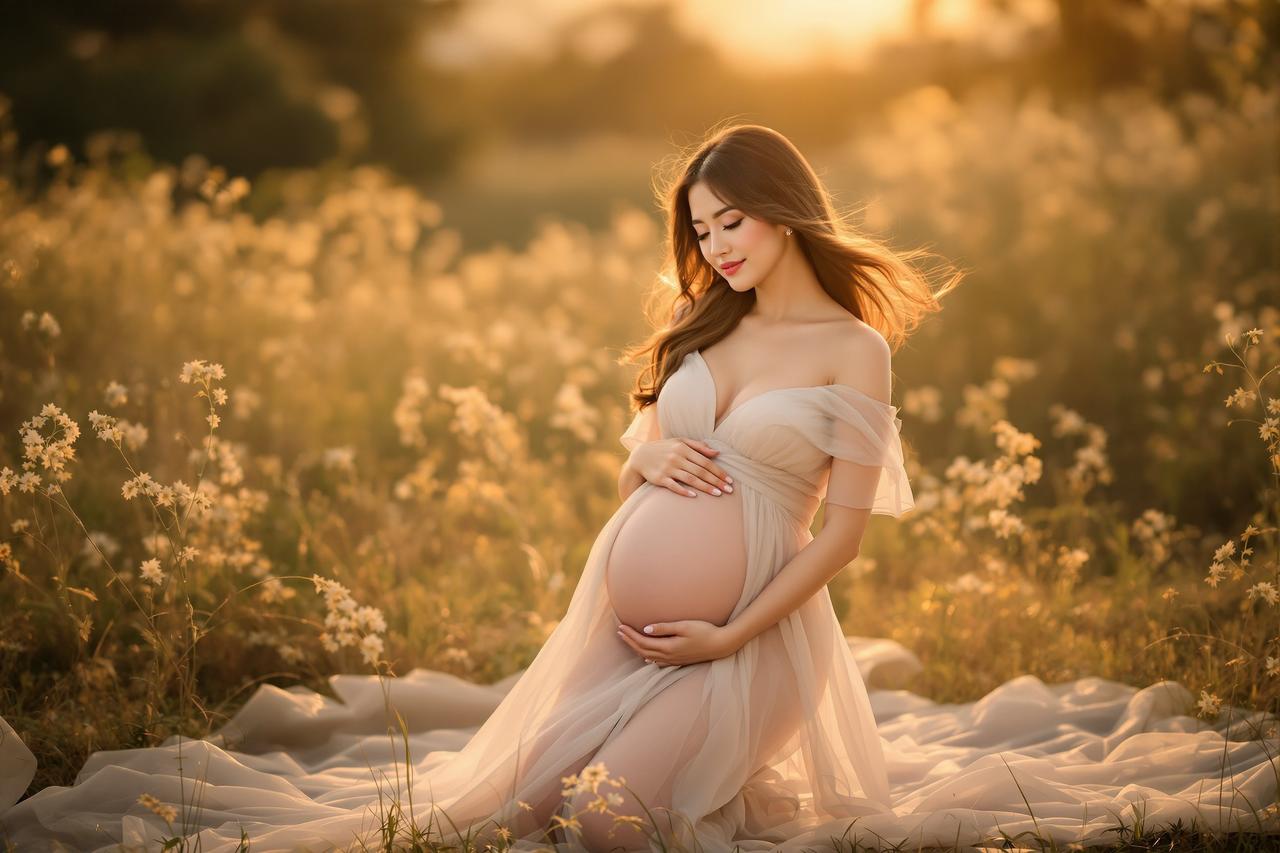 某女星孕期写真曝光，母性光辉美到发光