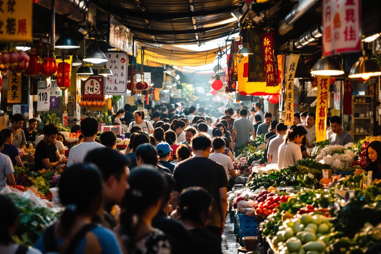 某大牌明星被拍到低调逛菜市场,接地气形象获赞